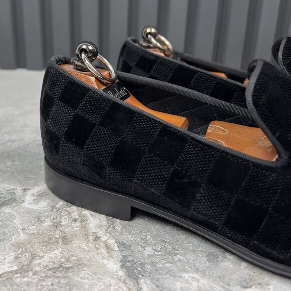 Louis Vuitton Auteuil Loafers Damier Black Velour 7.5 LV or 8.5 US or 41.5 EUR - Picture 6 of 16